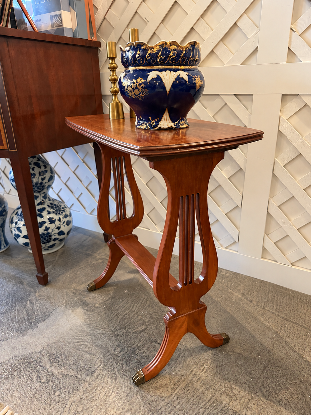 Lyre-Shaped Side Table