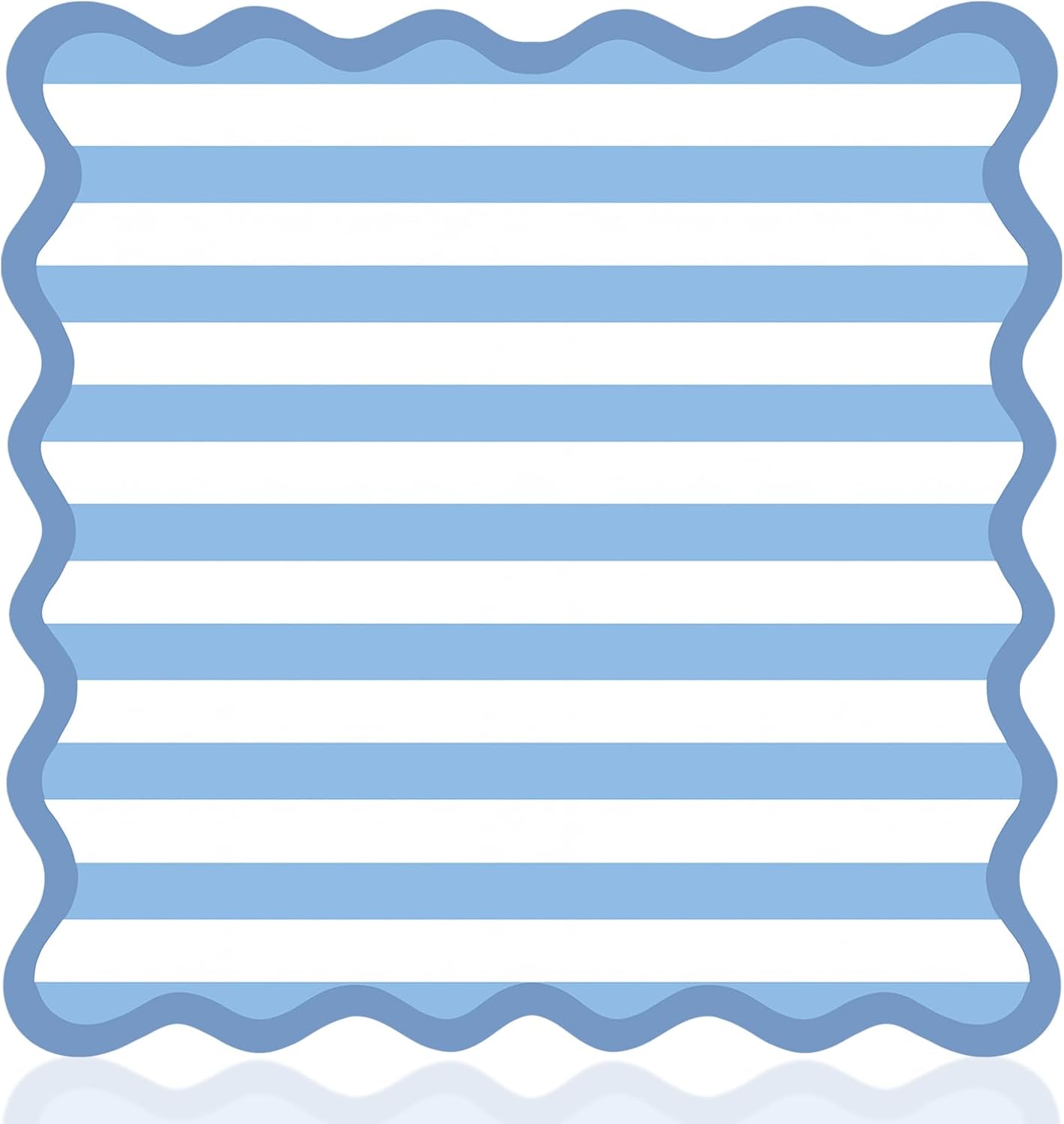 Blue Stripe Scalloped Mahjong Mat