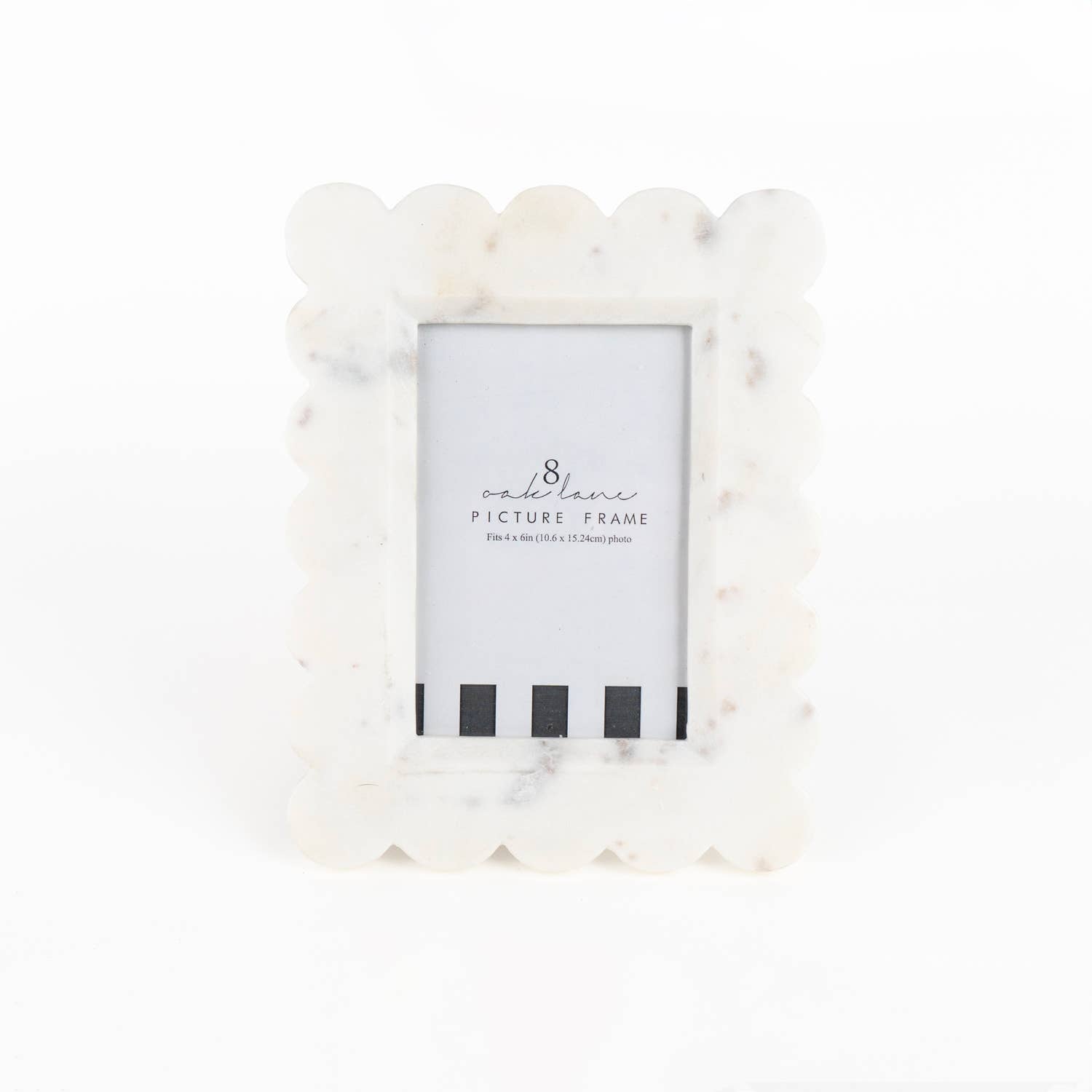 White Scalloped Marble Picture Frame
