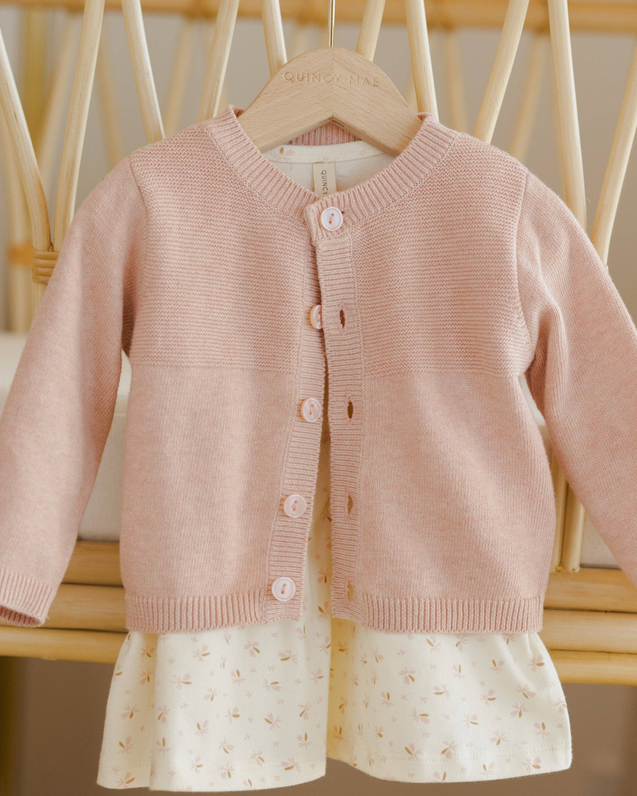 Heathered Rose Knit Cardigan