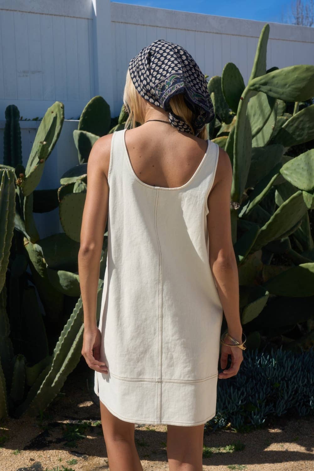 Ecru Sleeveless Mini Dress