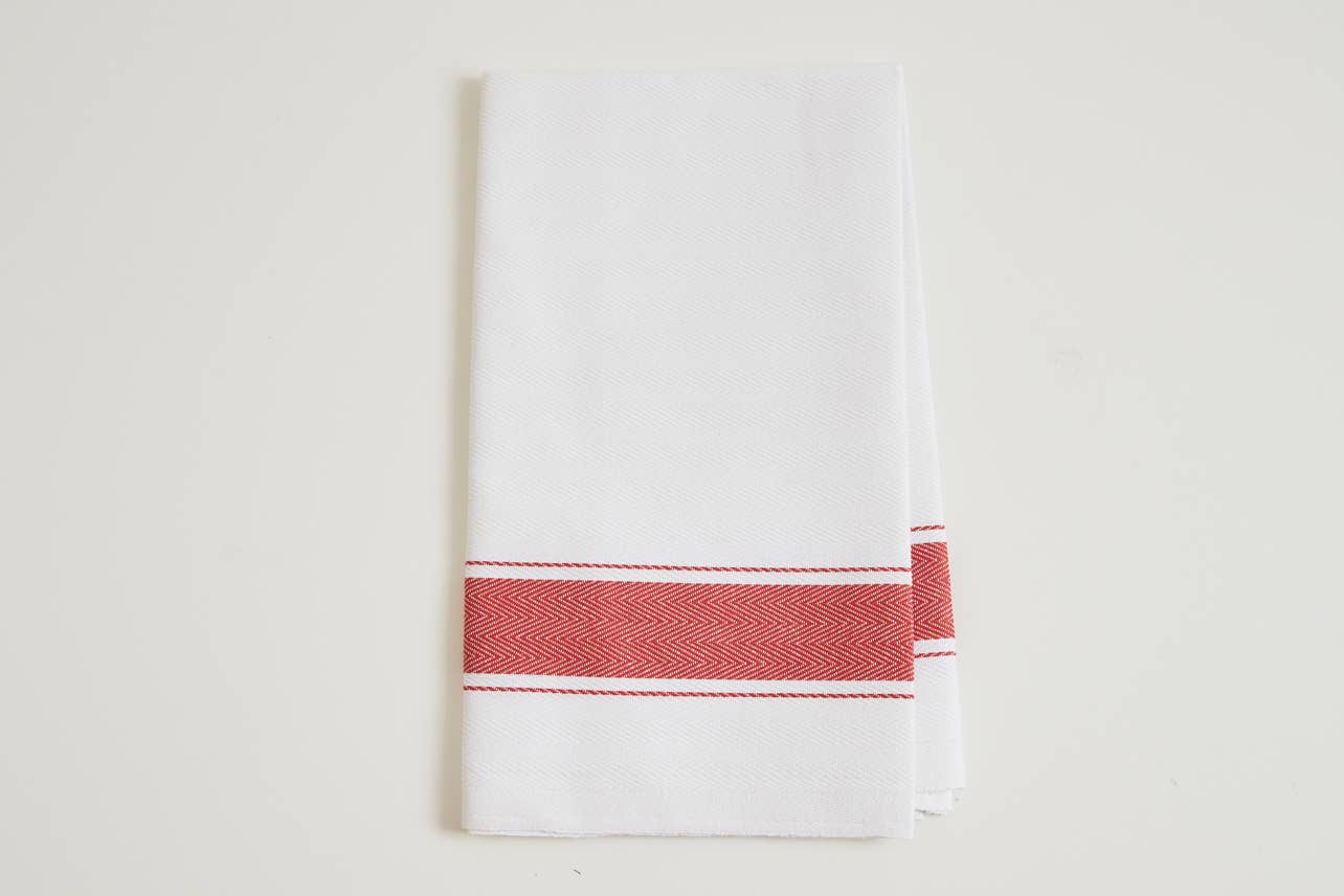 Herringbone Red Classic Italian Kitchen Towel
