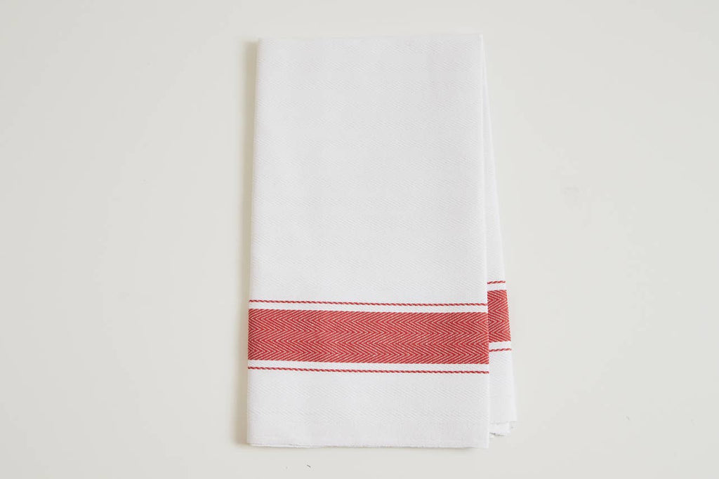 Herringbone Red Classic Italian Kitchen Towel