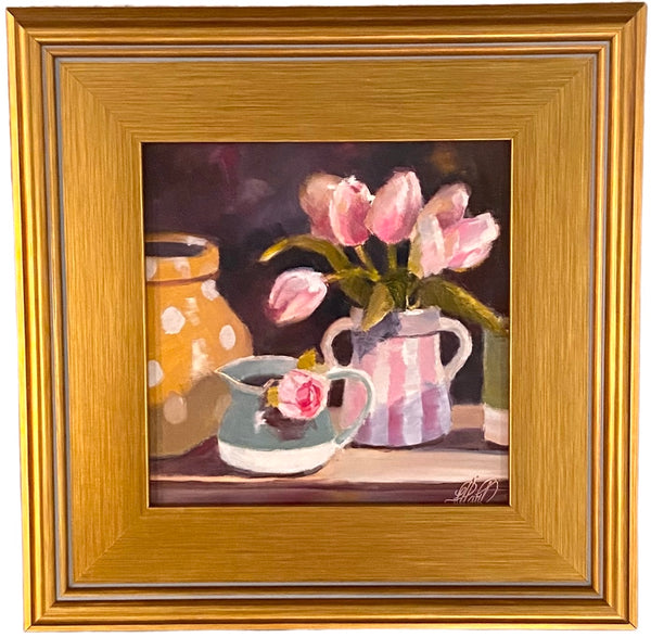Tulips in Pink Pot
