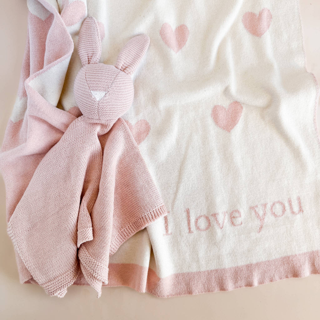 I Love You Baby Heart Blanket