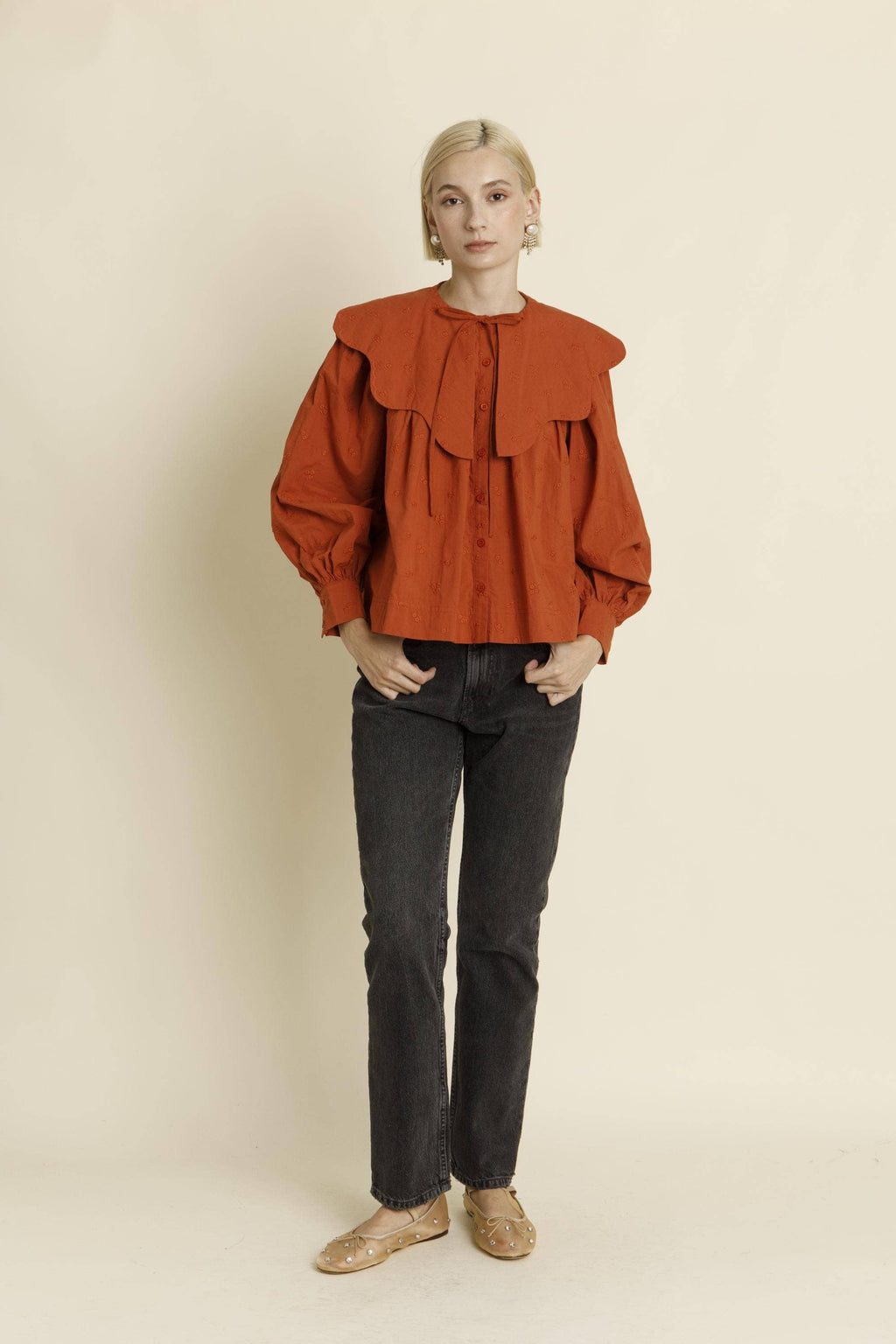 Scallop Collar Blouse