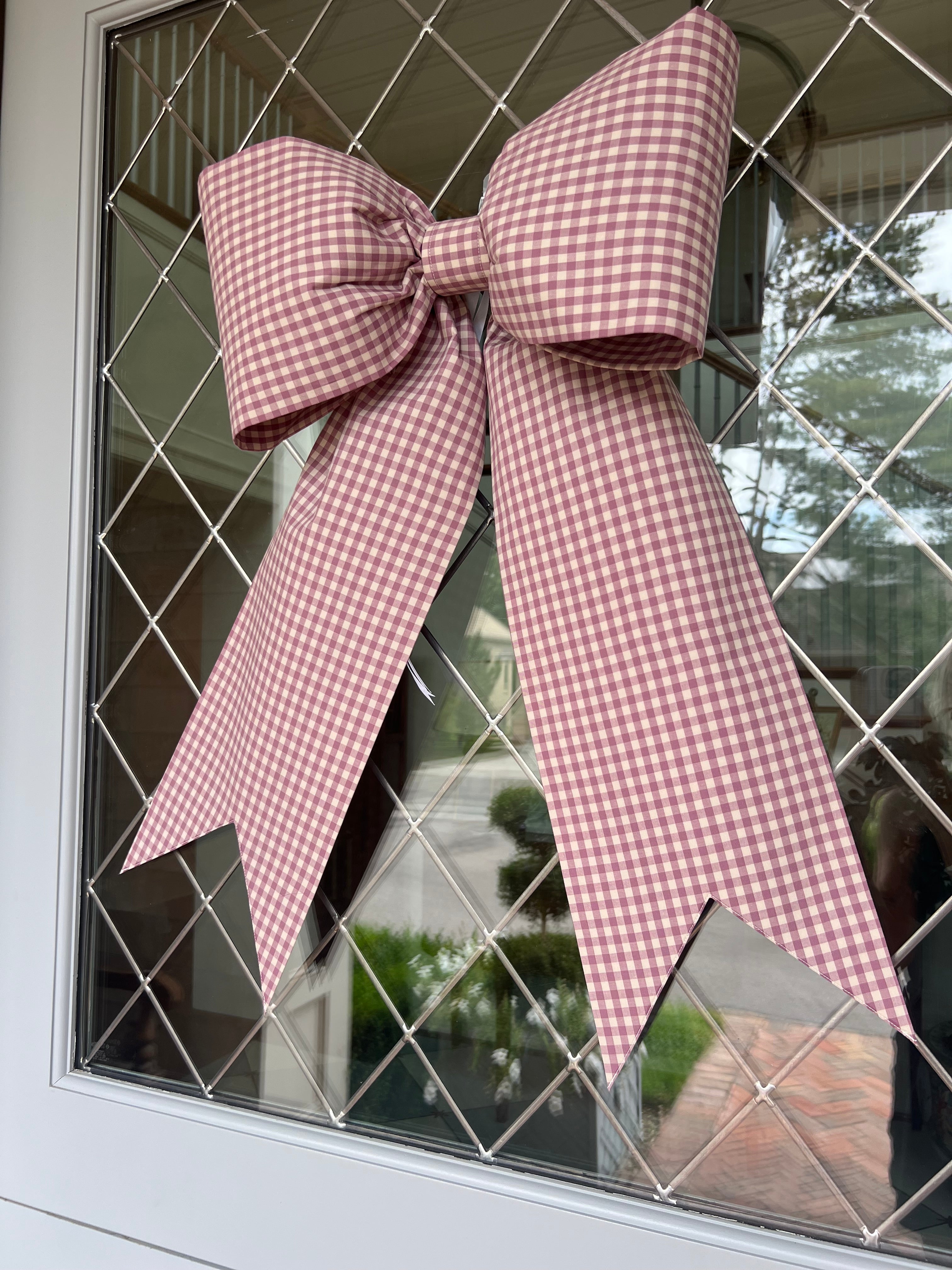 Lavendar Gingham Check Bow