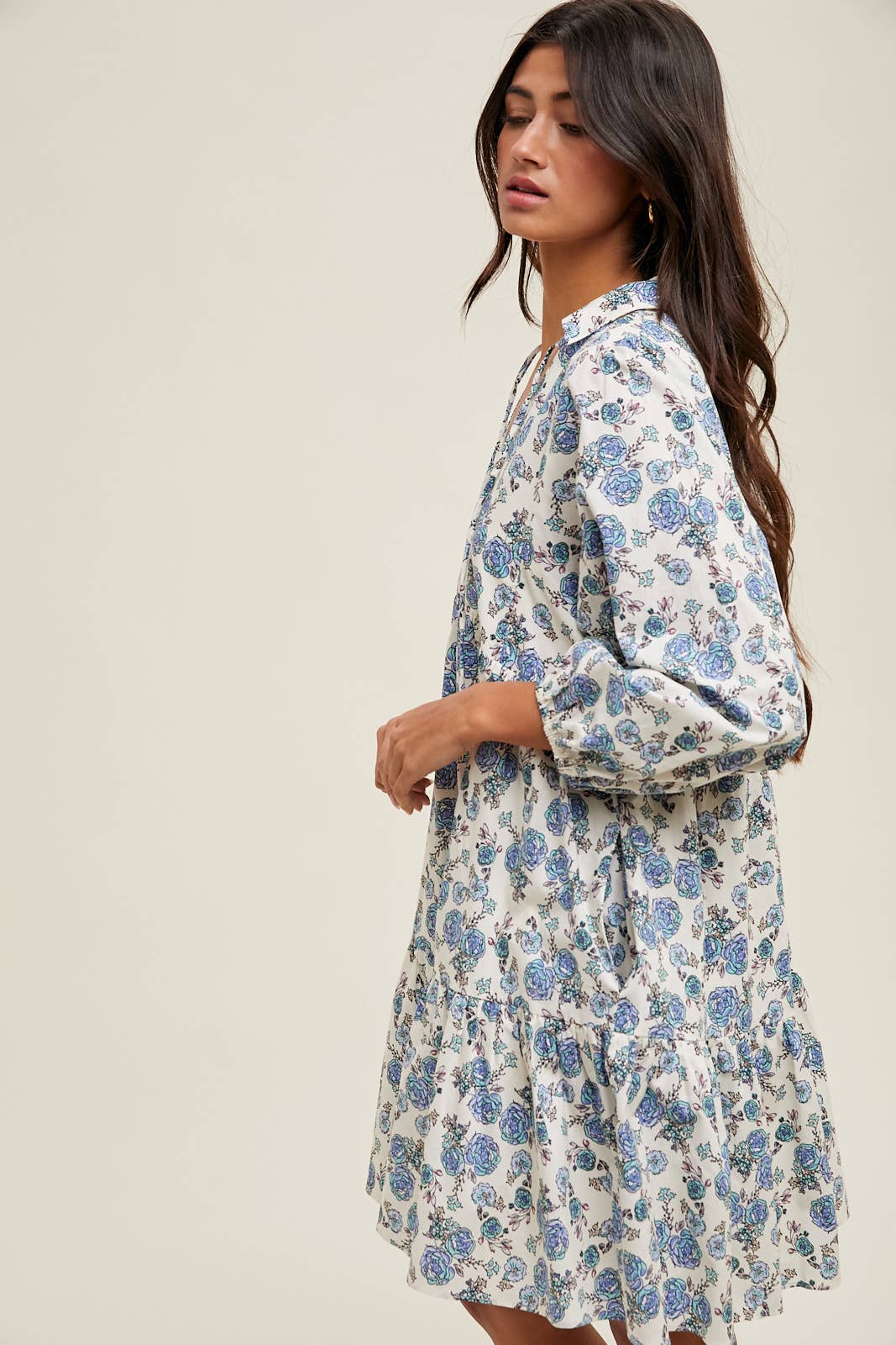 Floral Collared Mini Dress