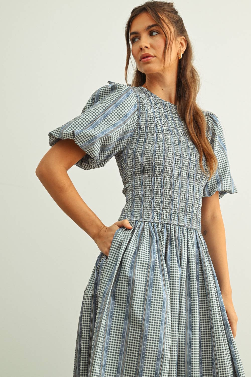 Floral Print Puff Sleeve Dress
