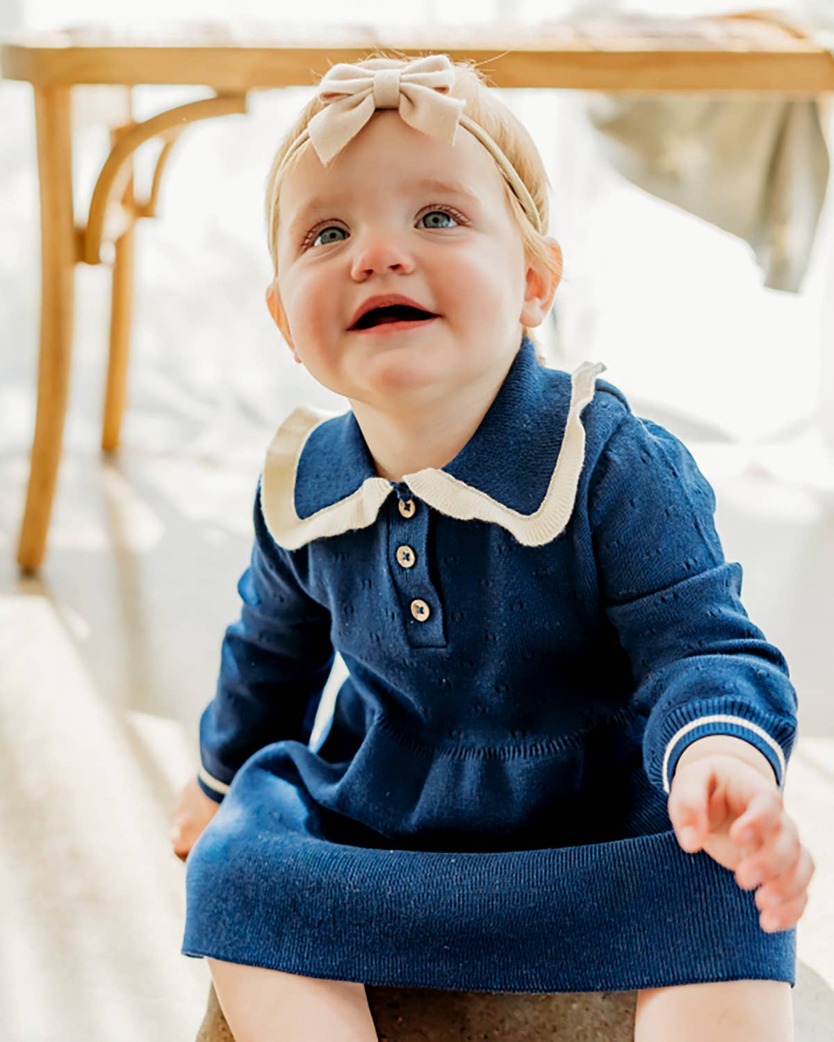 Adeline Ruffle Collar Baby Dress