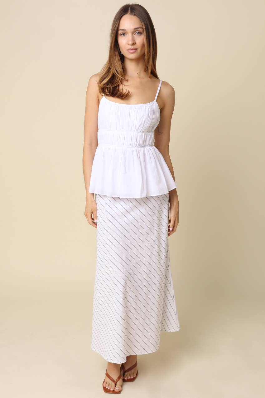 Lena Diagonal Stripe A-Line Maxi Skirt