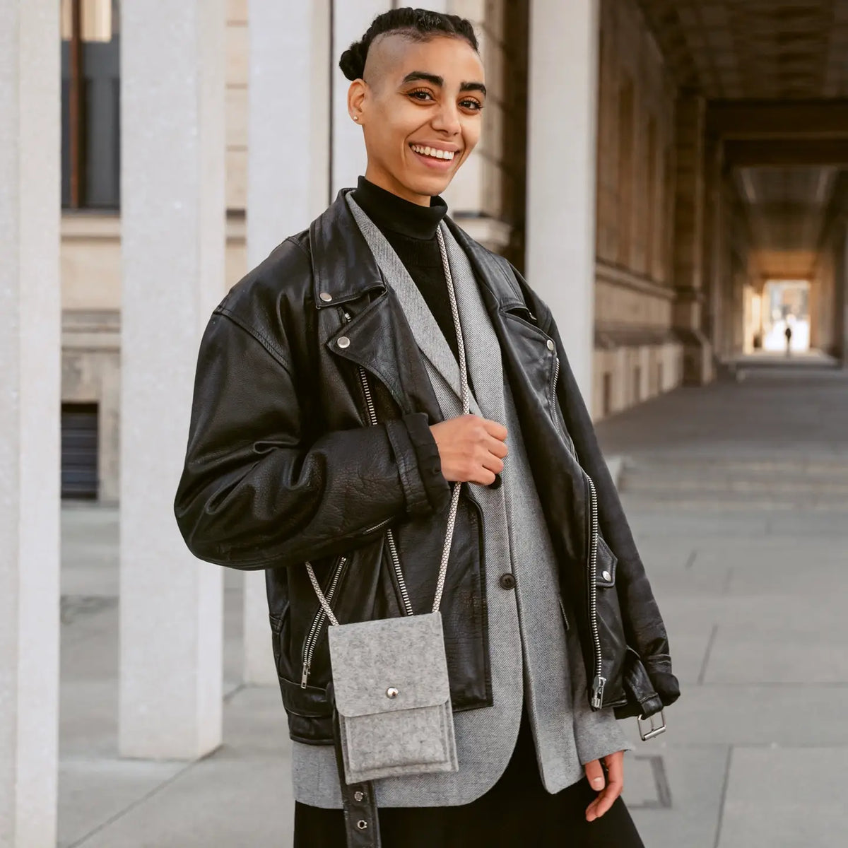 Compact Wool Felt Phone Bag