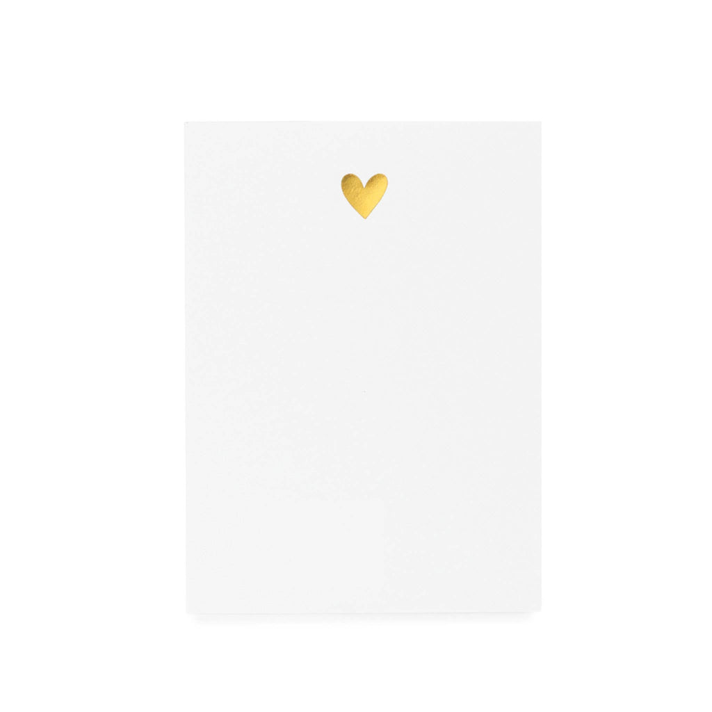 Mini Notepad, Gold Heart