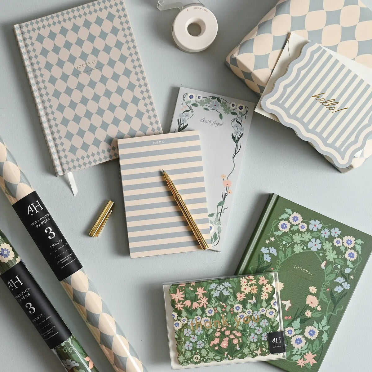 Blue Stripe Memo Notepad
