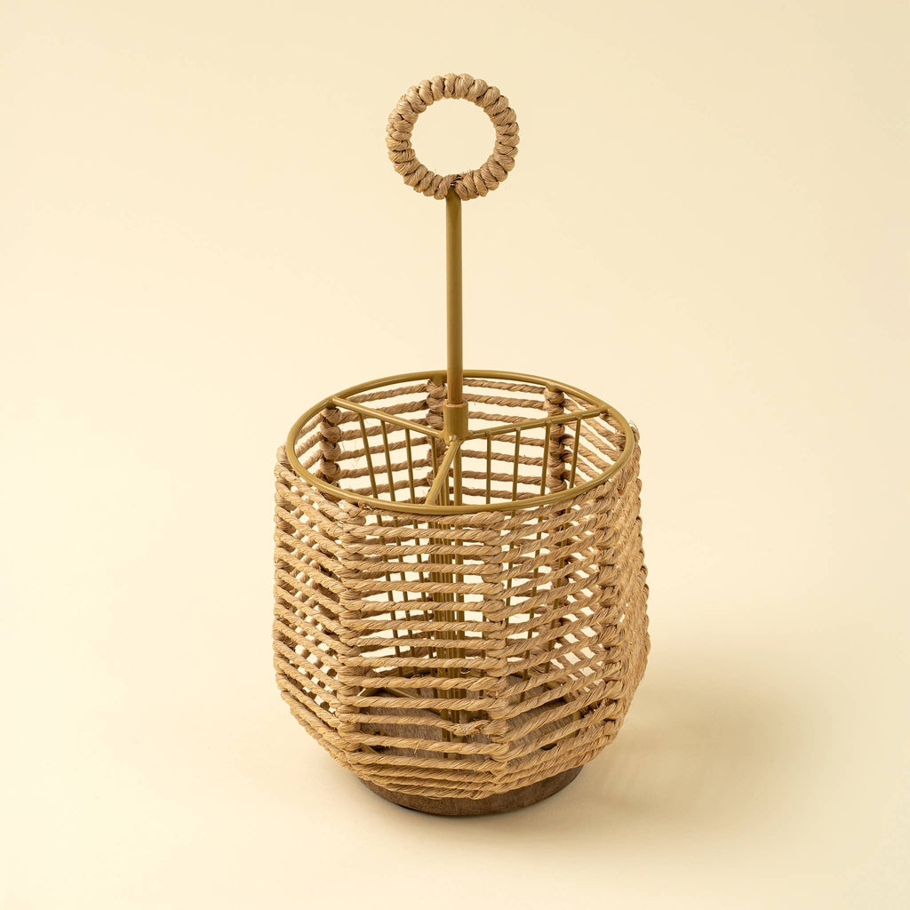 Round Woven Cutlery Holder