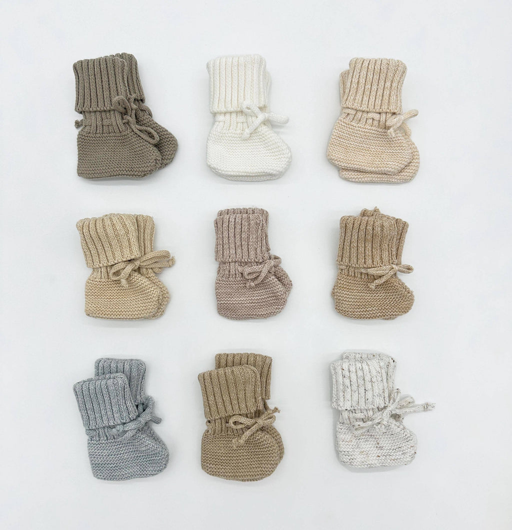 Garter Cotton Knitted Booties