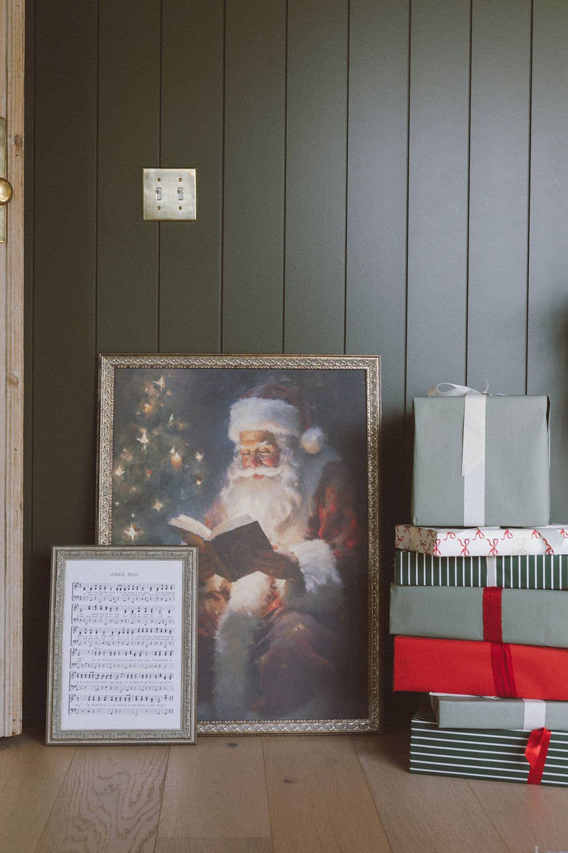 Classic Santa Framed Antique Art