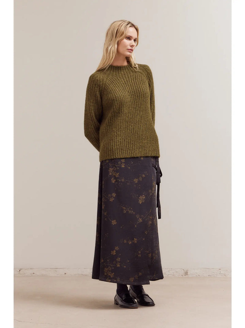 Mock Neck Fuzzy Sweater