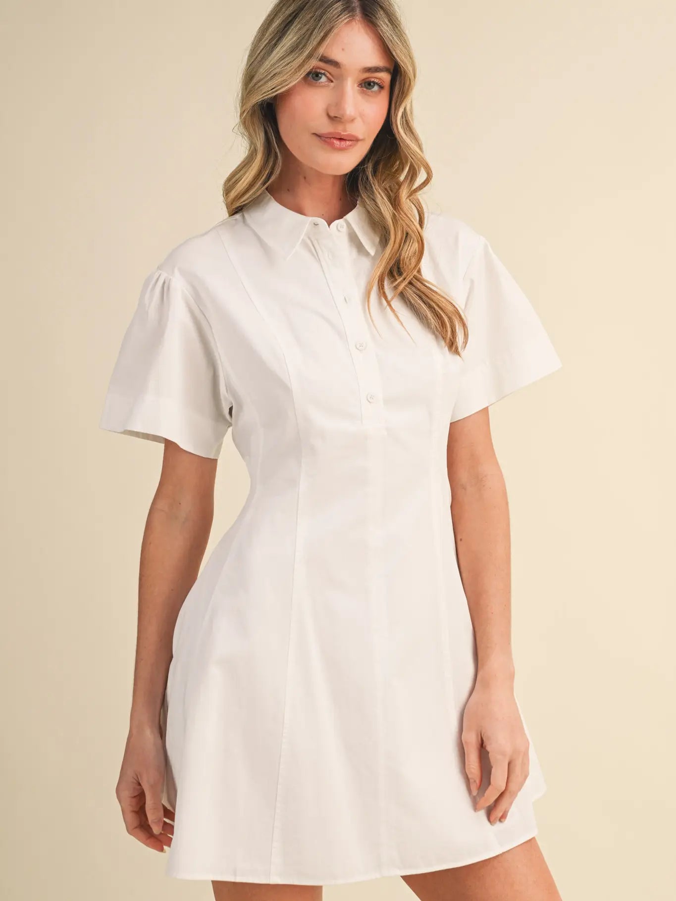 Fit and Flare Short Sleeve Mini Dress