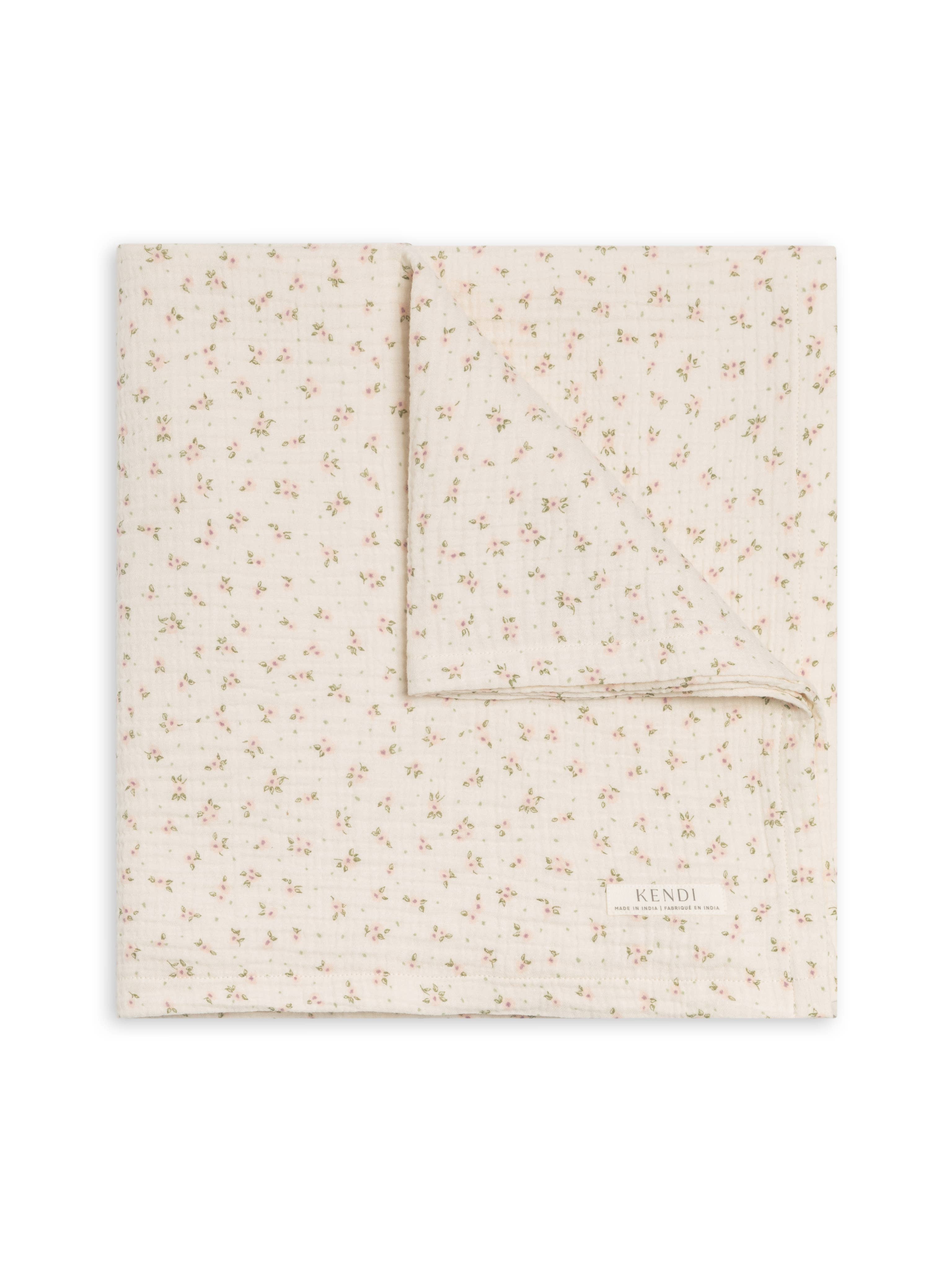 Camellia Floral Muslin Swaddle Blanket
