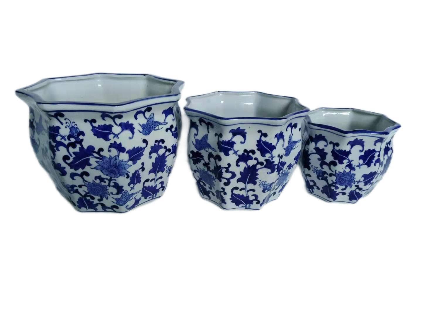 Chinoiserie Planter Pots- Asst Sizes
