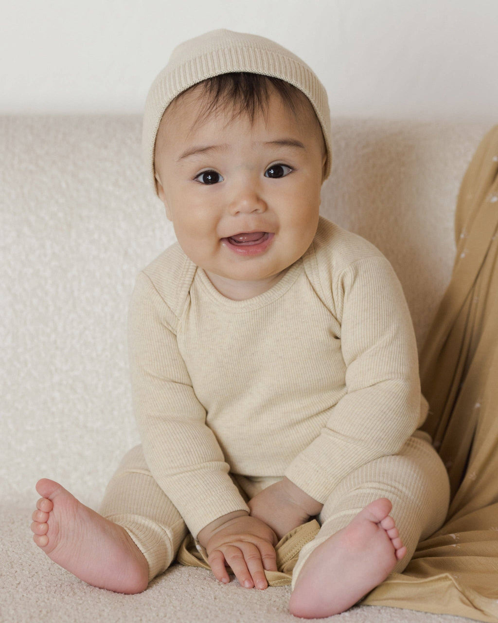 Heathered Natural Baby Beanie