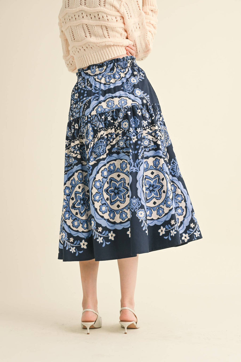 High Rise Midi Skirt