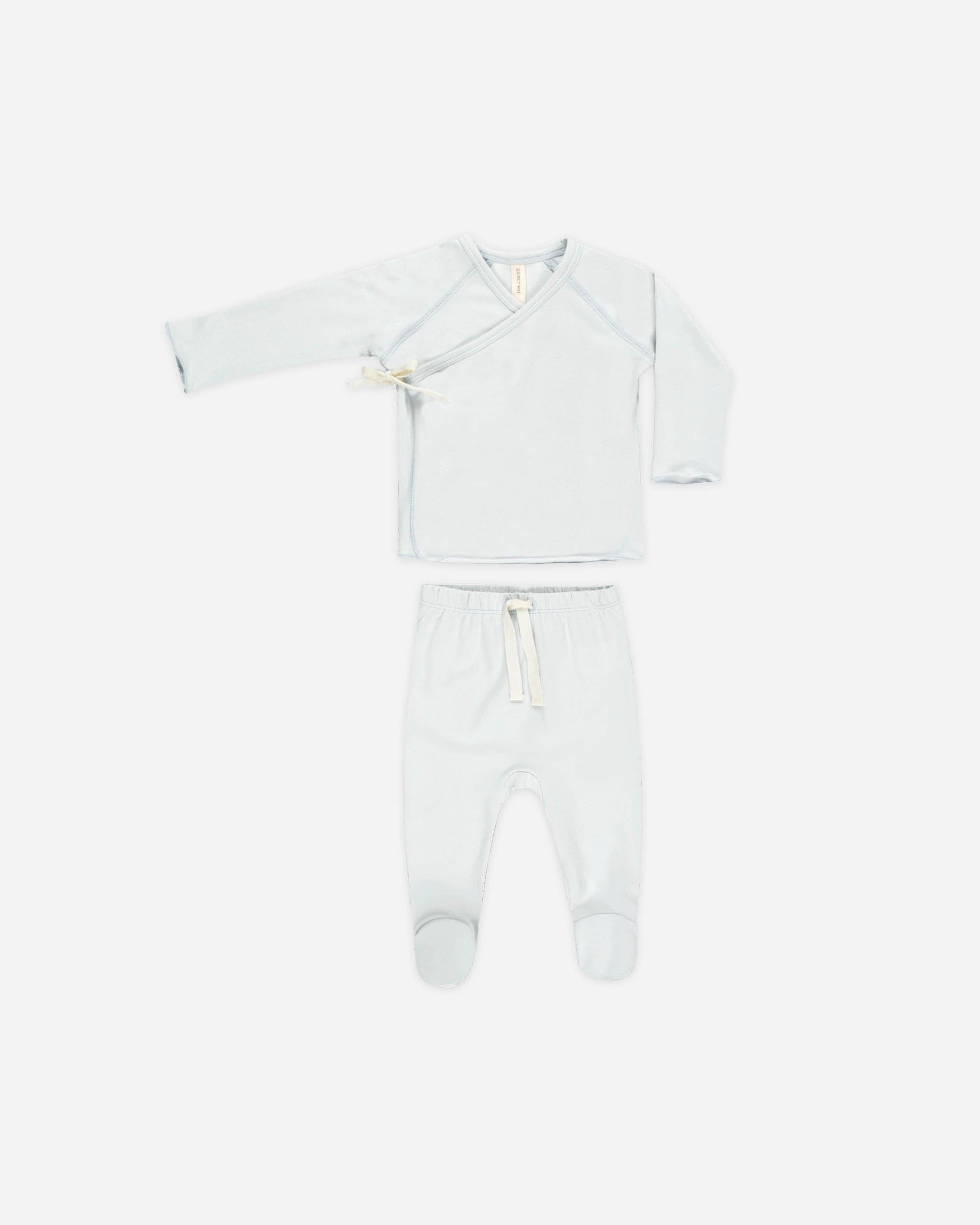 Fog Wrap Top + Footed Pant Set