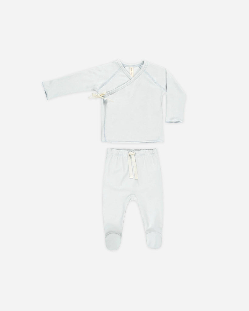 Fog Wrap Top + Footed Pant Set