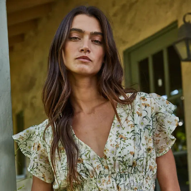 Floral Print Ruffle Top