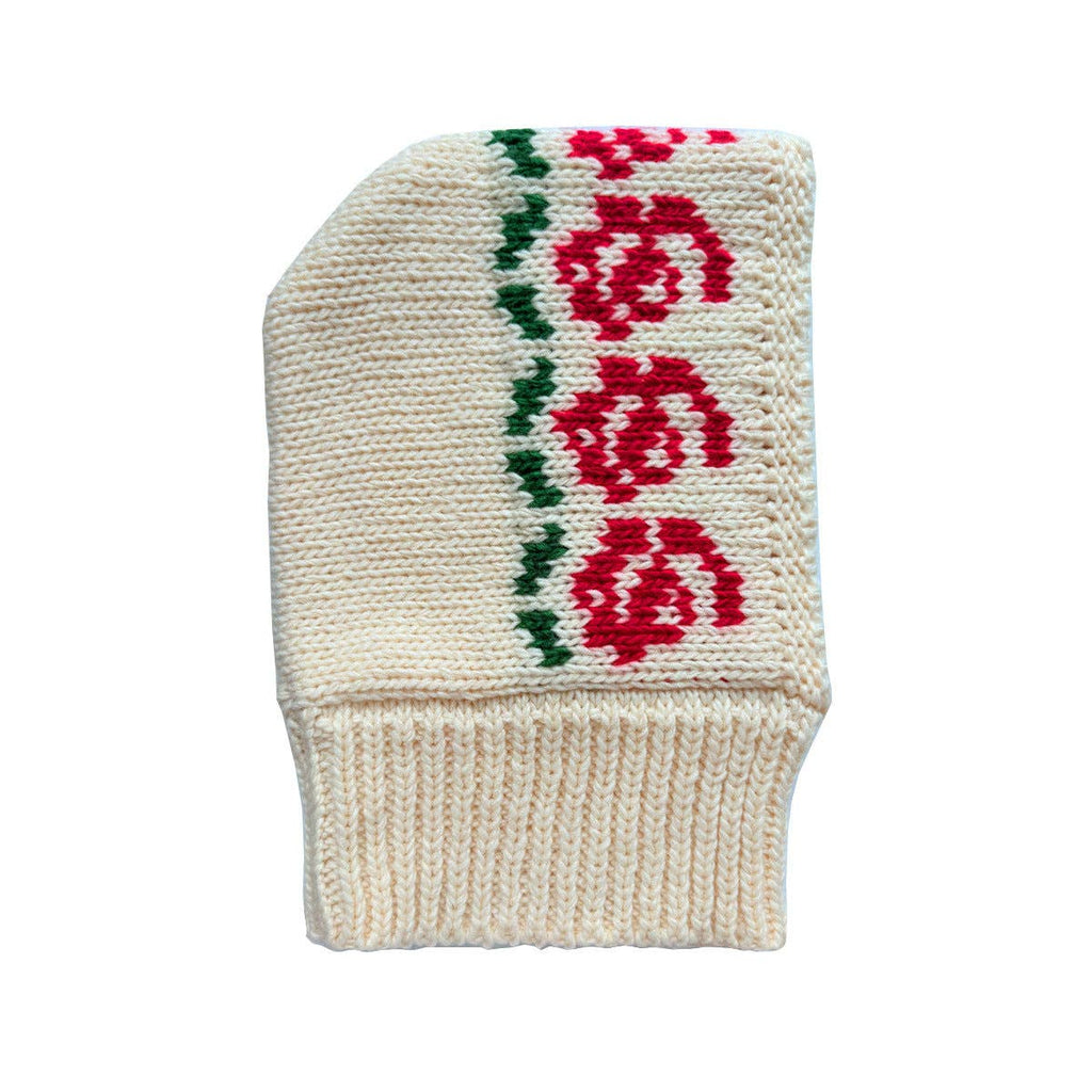 Rose Pattern Wool Blend Balaclava