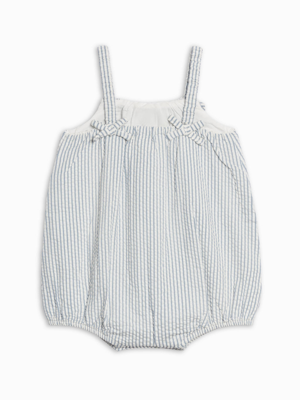 Rosalie Seersucker Ruffle Bubble Romper