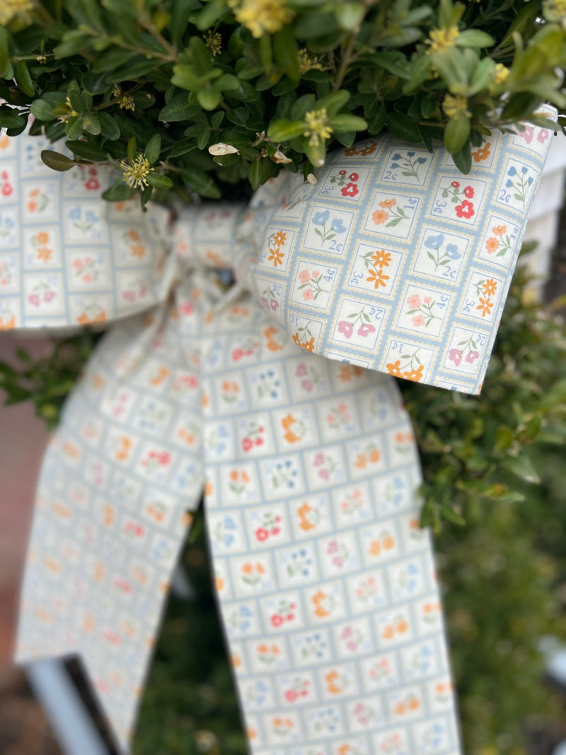 Floral Postage Stamp Bow