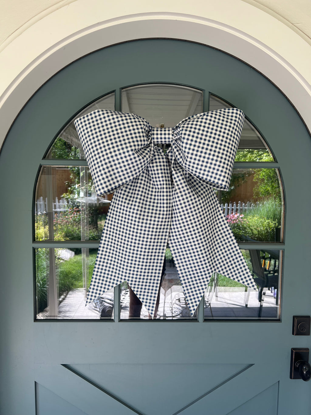 Navy Gingham Bow