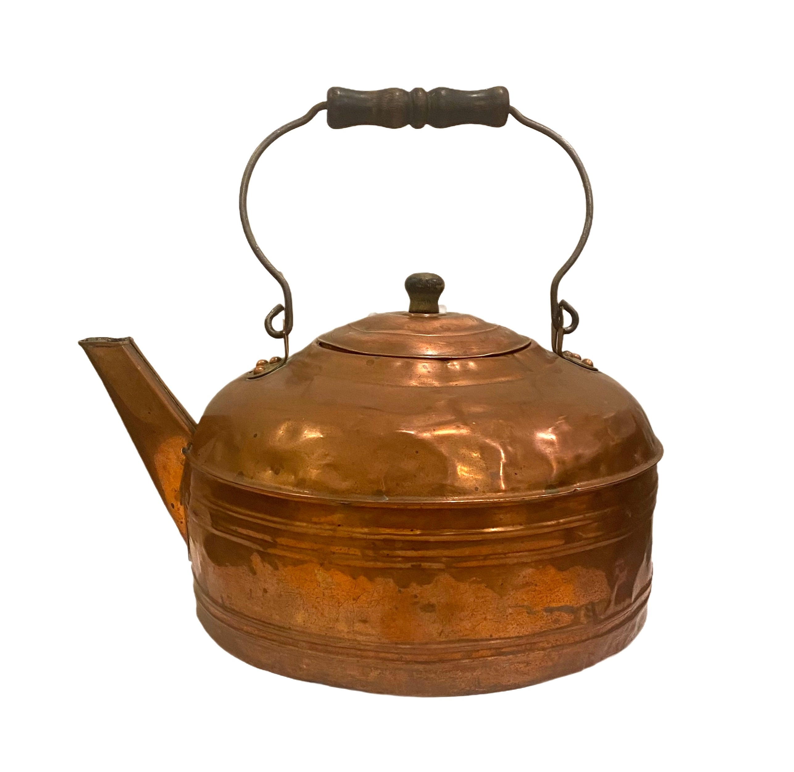 Large Copper and Brass Revere Tea Kettle