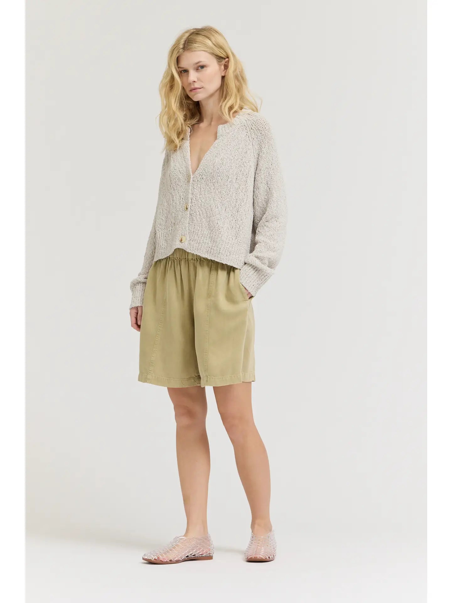 Textured Vneck Cardigan