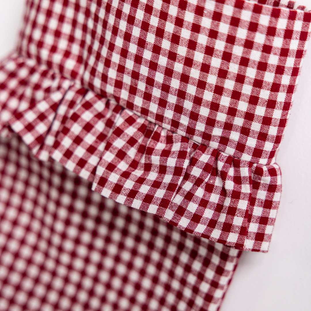 Red Gingham Holiday Stocking