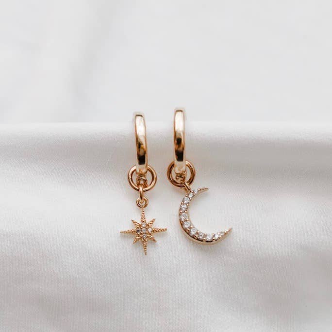 CELESTIAL STAR AND MOON HOOPS