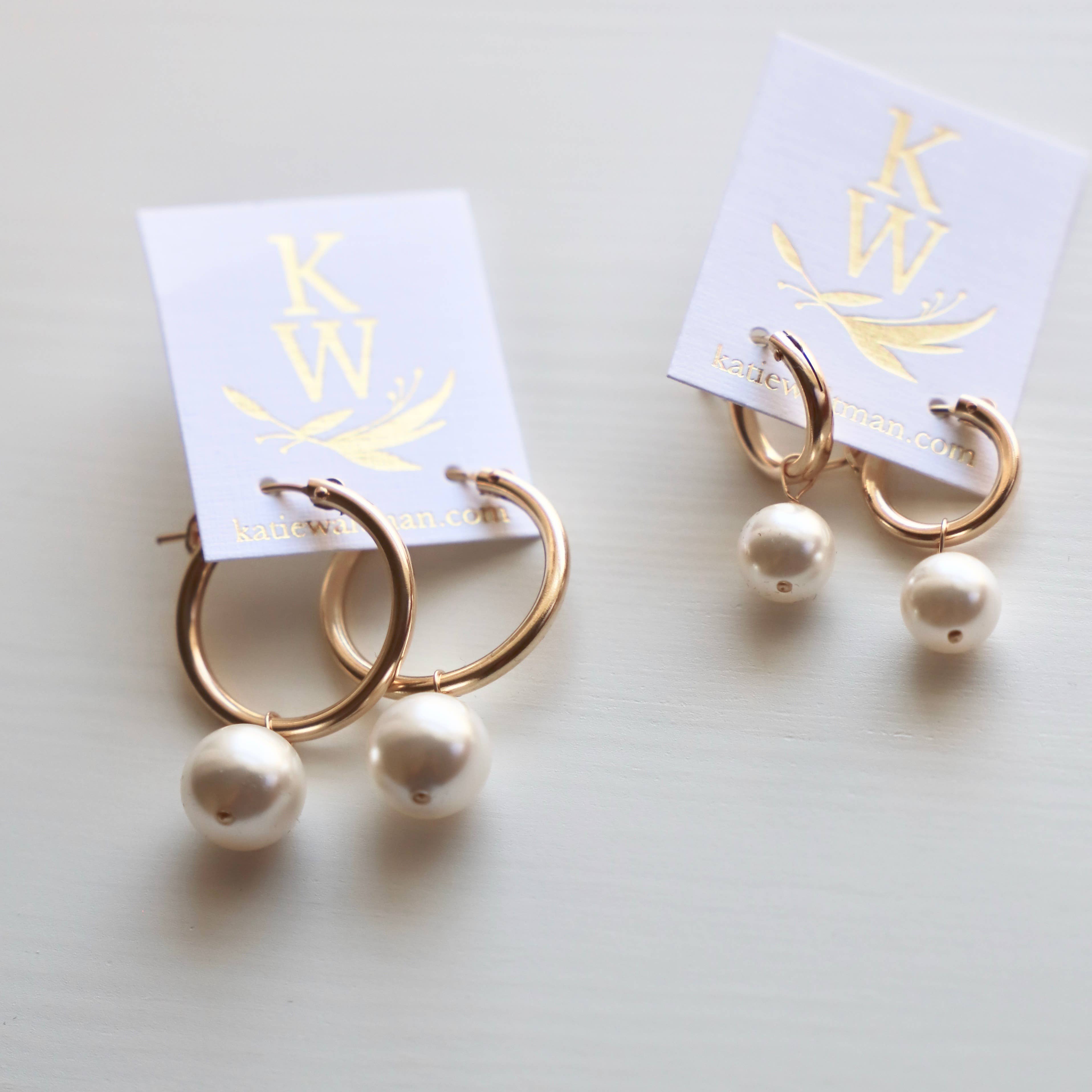 Audrey Gold Filled Pearl Hoops