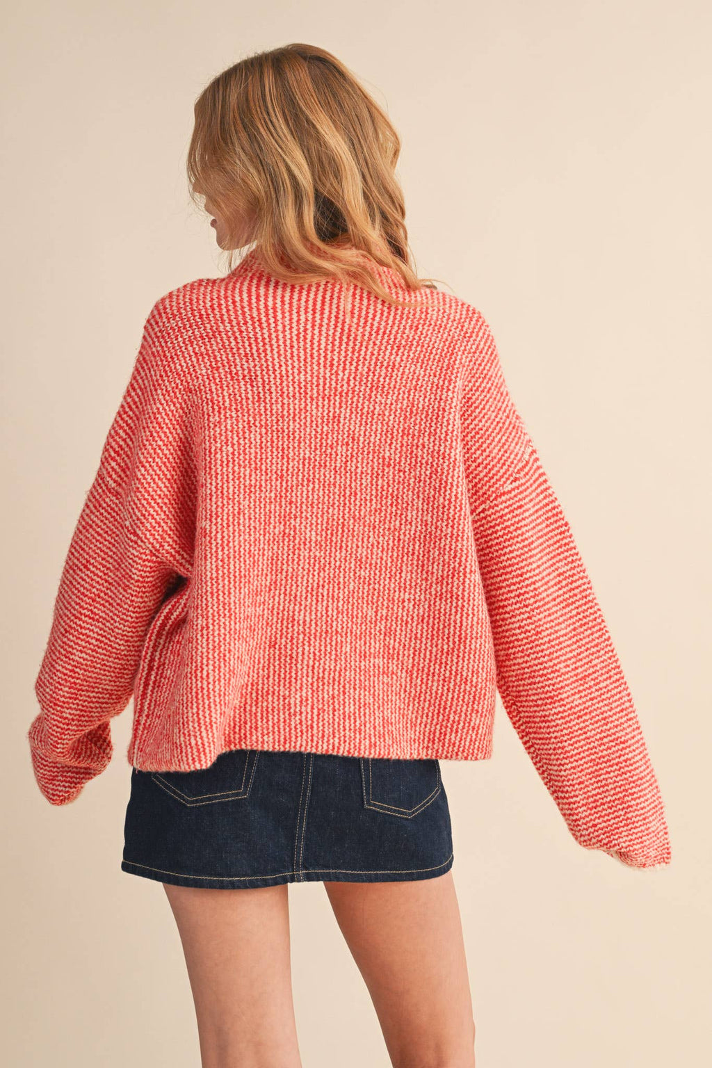 Striped Sweater Cardigan with Colorful Buttons