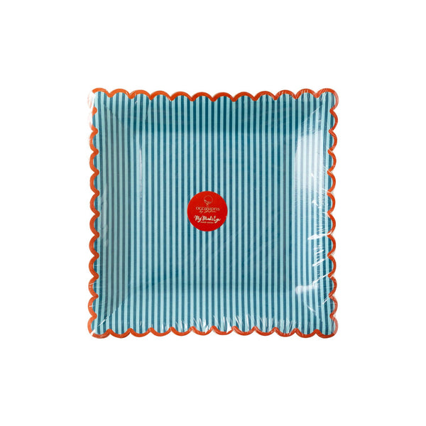 Red with Blue Stripe Plate