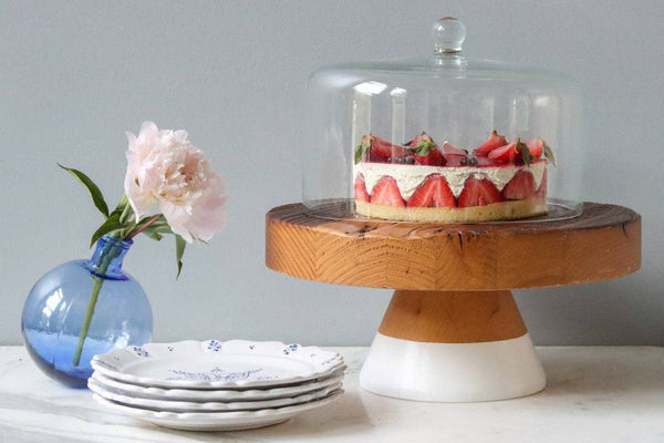 White Mod Block Cake Stand, Large