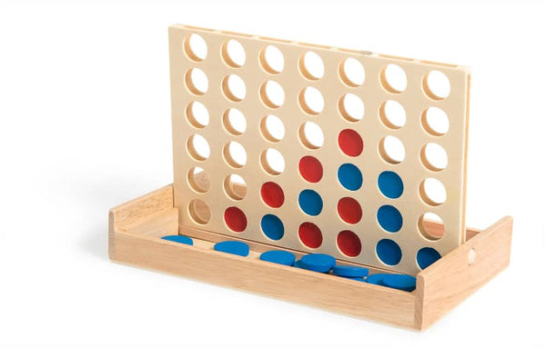 “4 in a Row” Wooden Board Game