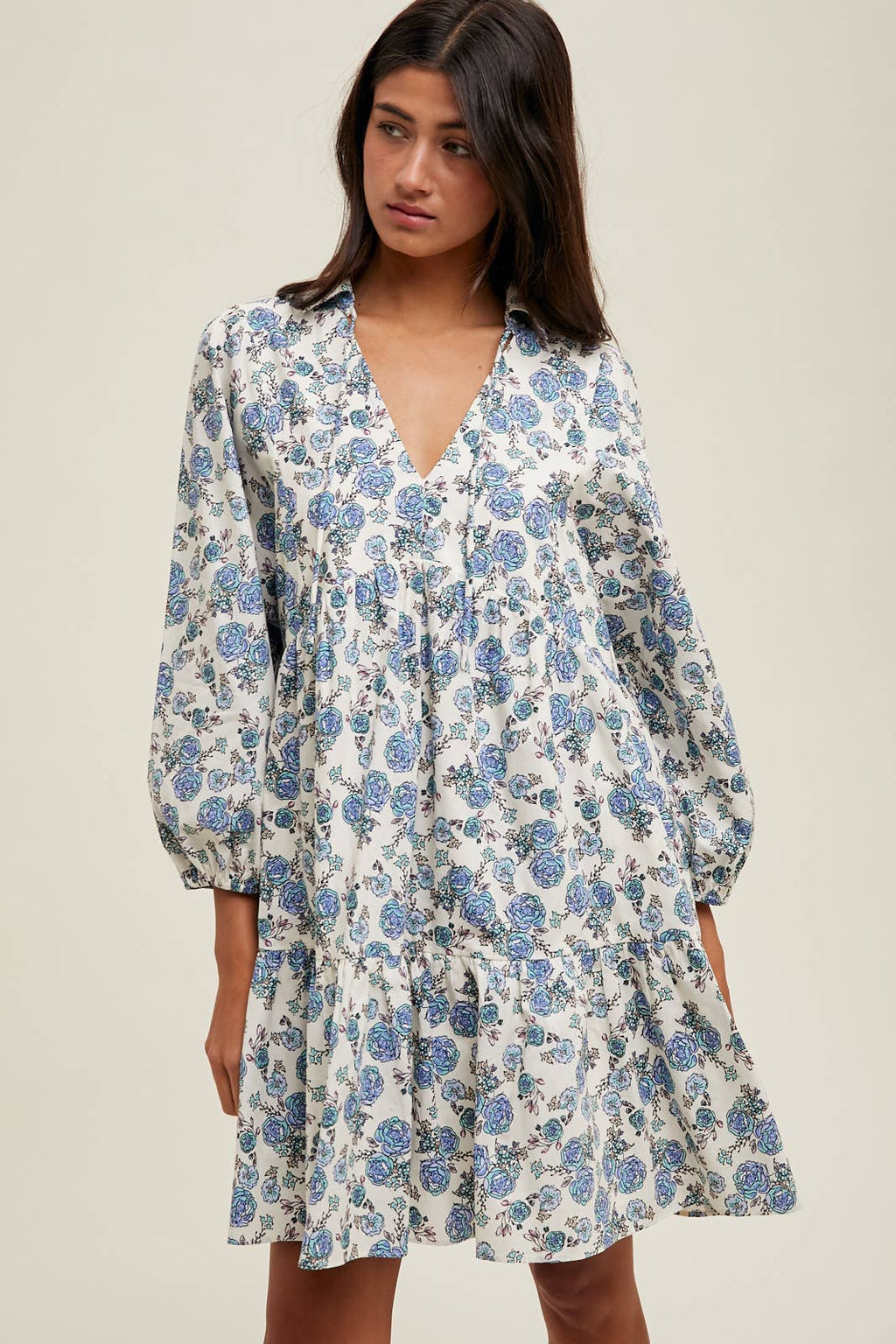 Floral Collared Mini Dress