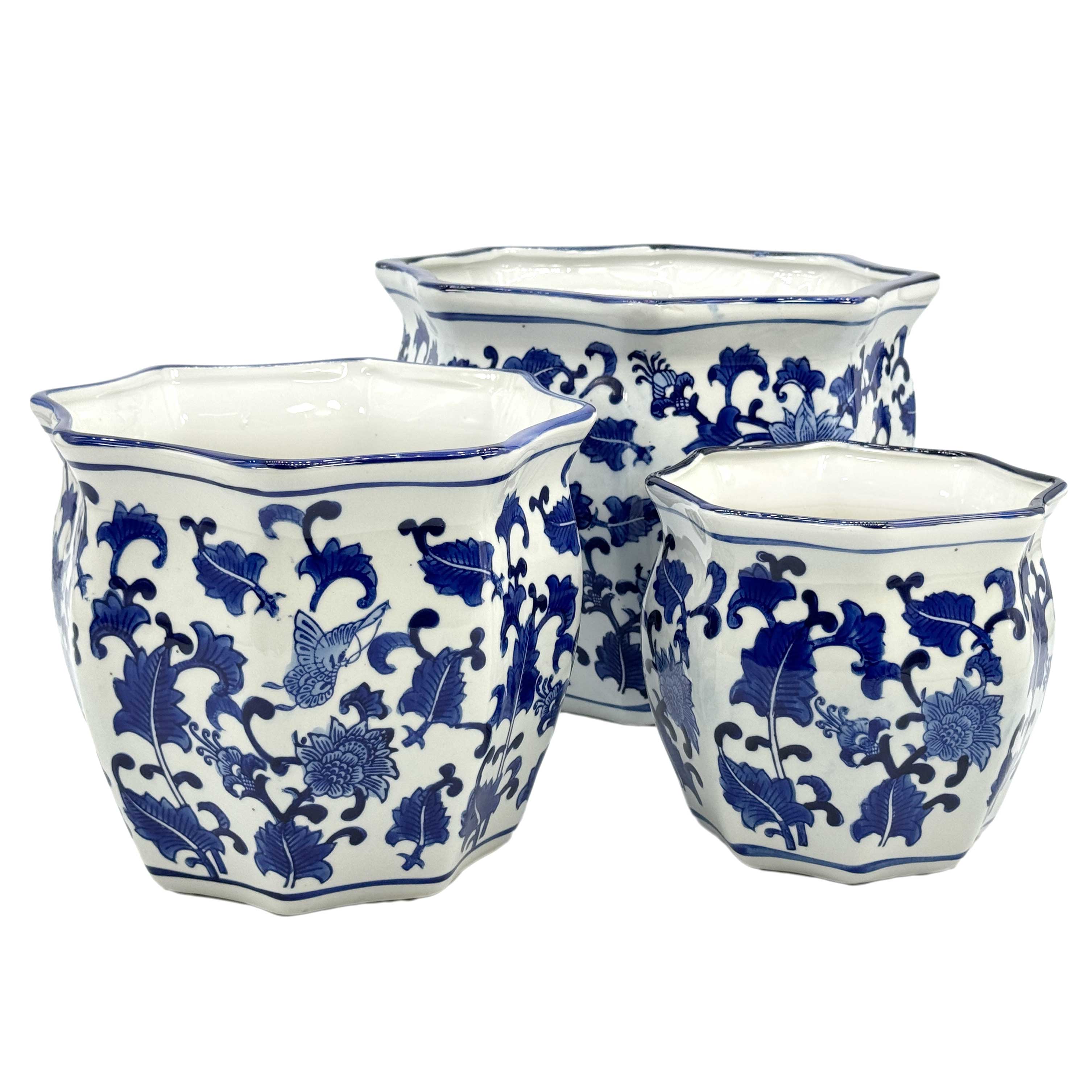 Chinoiserie Planter Pots- Asst Sizes