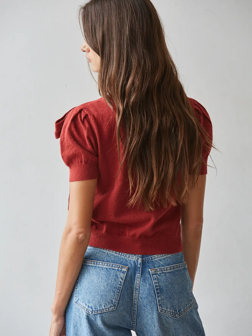 Shoulder Bow Knit Sweater