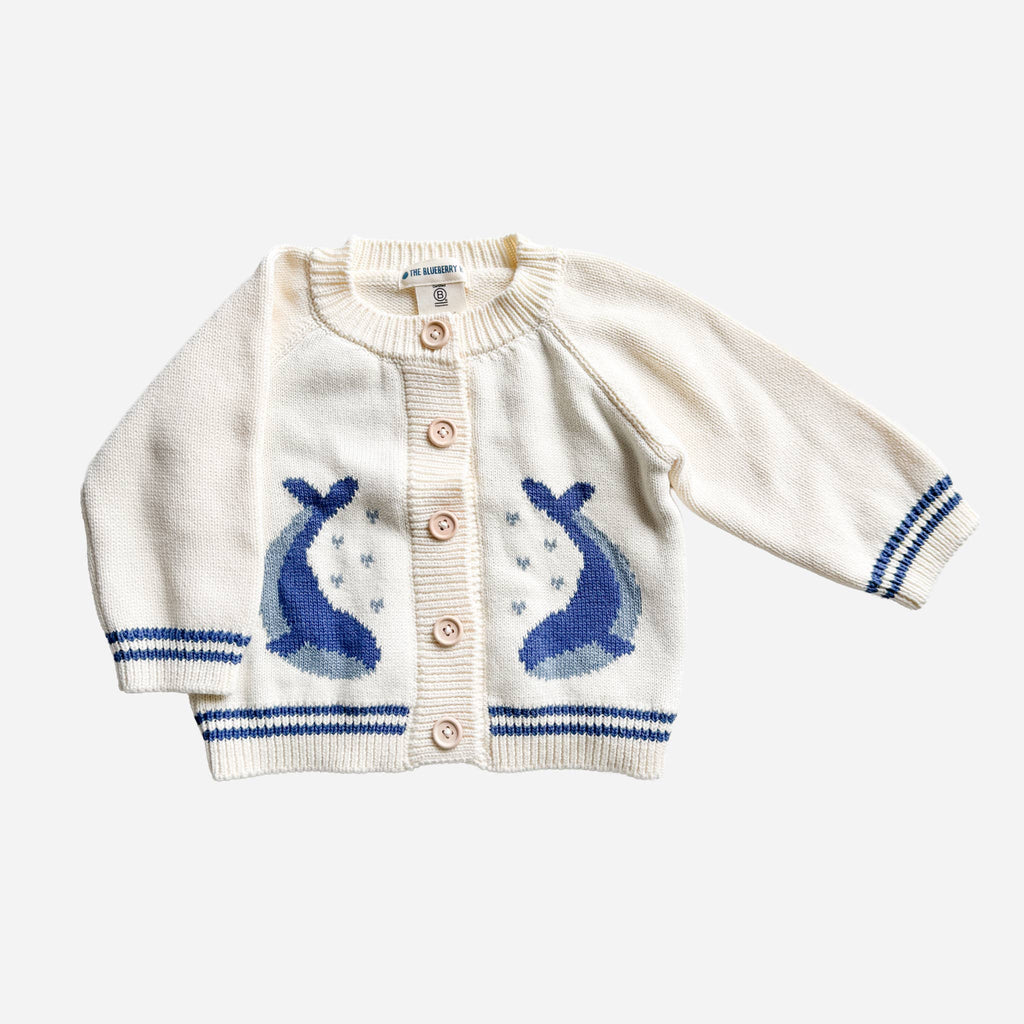 Cotton Whale Cardigan Nautical Baby Newborn Kid Spring Gift