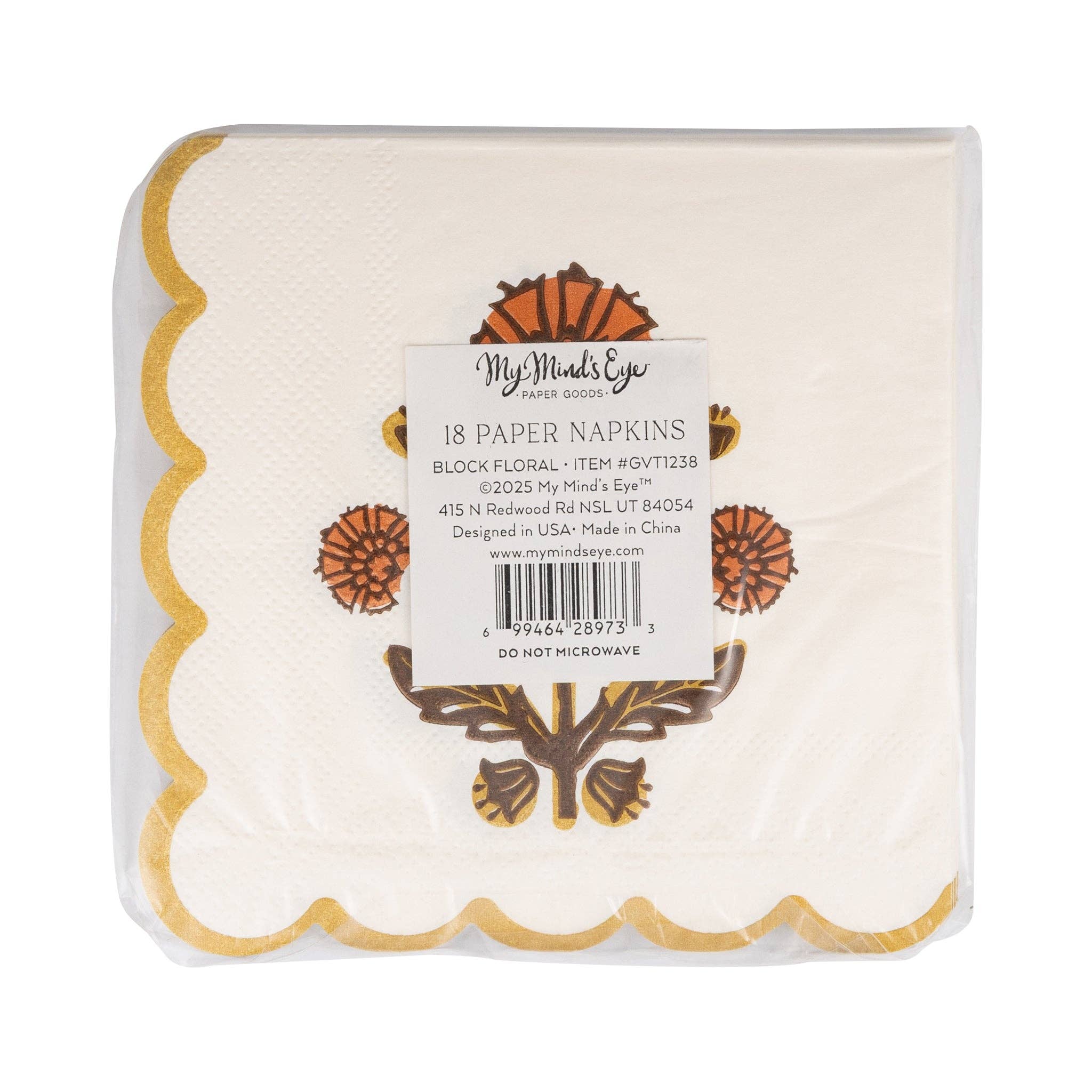 Give Thanks Floral Cocktail Napkin