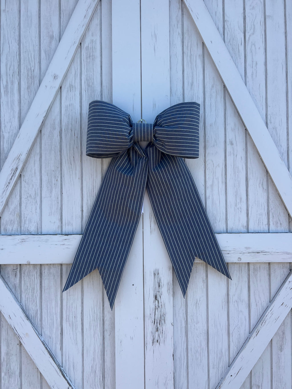 Levi and White Stripe Bow