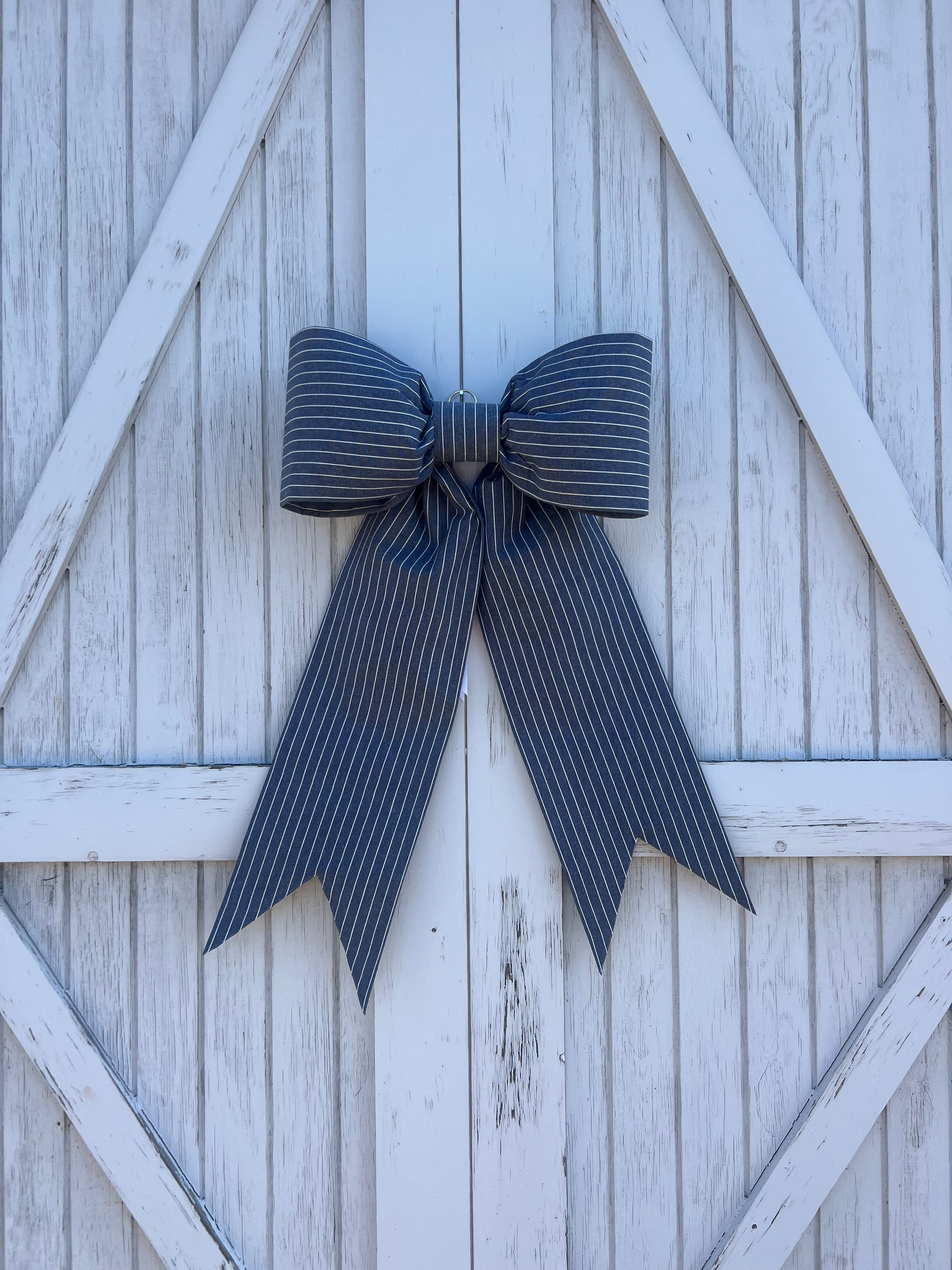 Levi and White Stripe Bow
